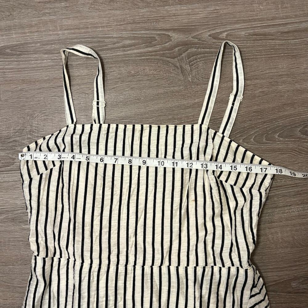 Express Striped Ruffle Hem Mini Dress Women’s Large Cream Black Smocked Back - Picture 5 of 9